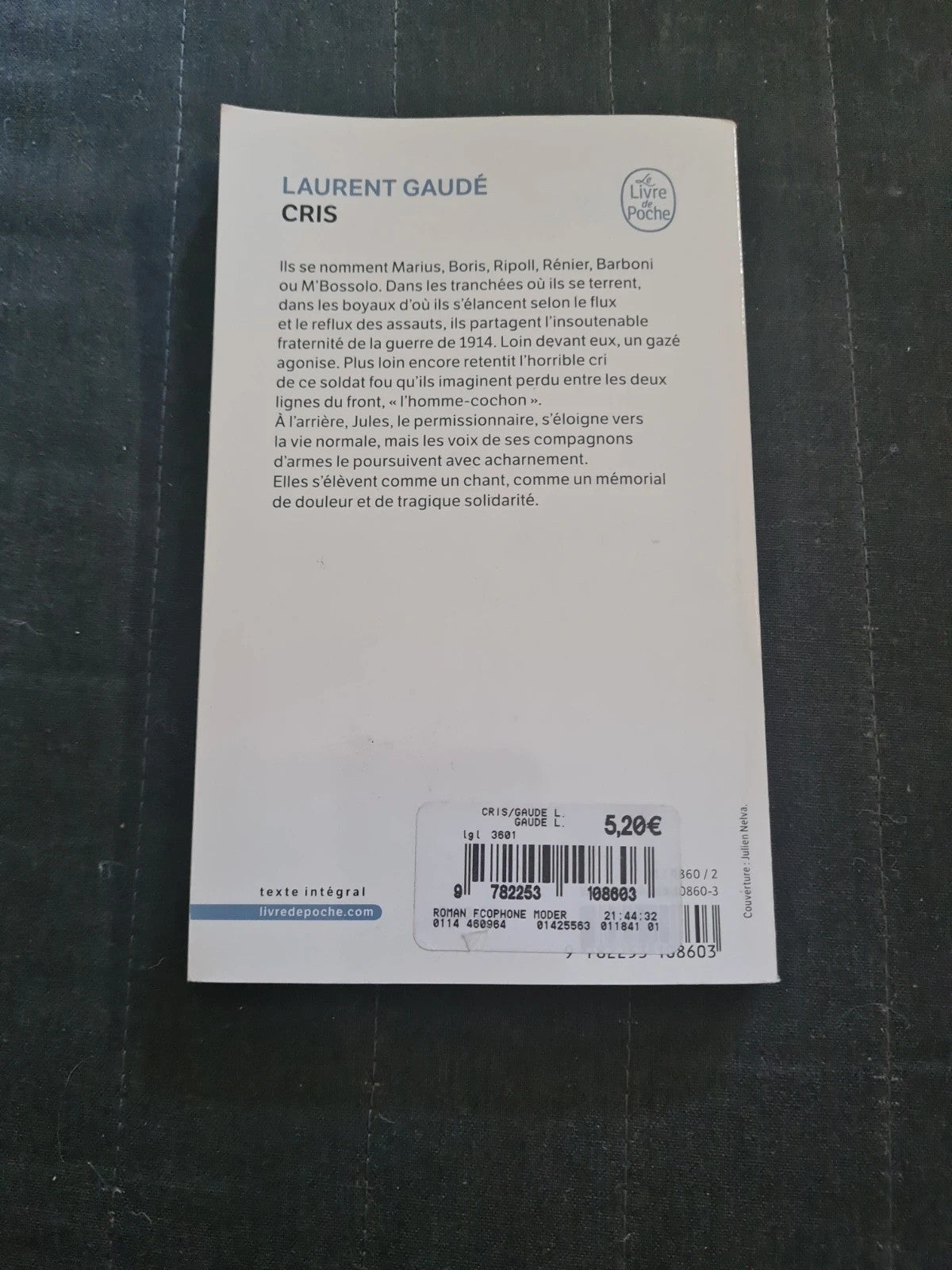 Cris, Laurent Gaudé