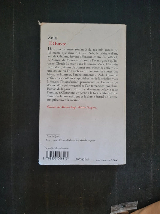 L'Oeuvre, Emile Zola, Marie-Ange Voisin-Fougère