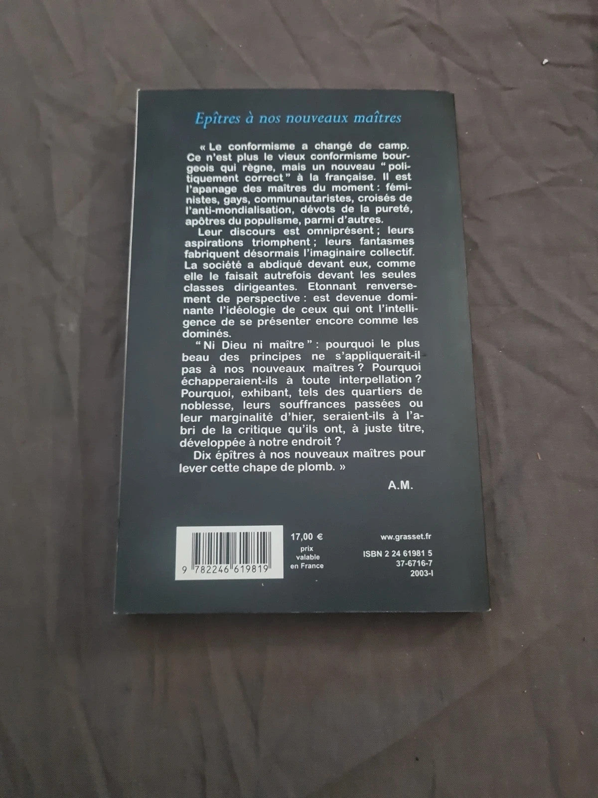 Gebraucht – Epîtres À Nos Nouveaux Maîtres - Alain Minc