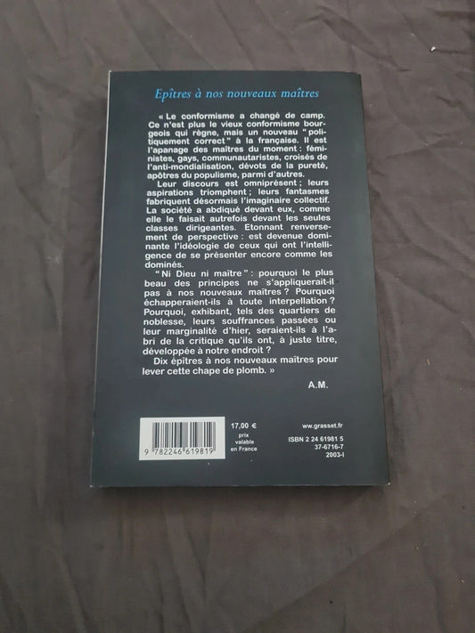 Occasion – Epîtres À Nos Nouveaux Maîtres - Alain Minc