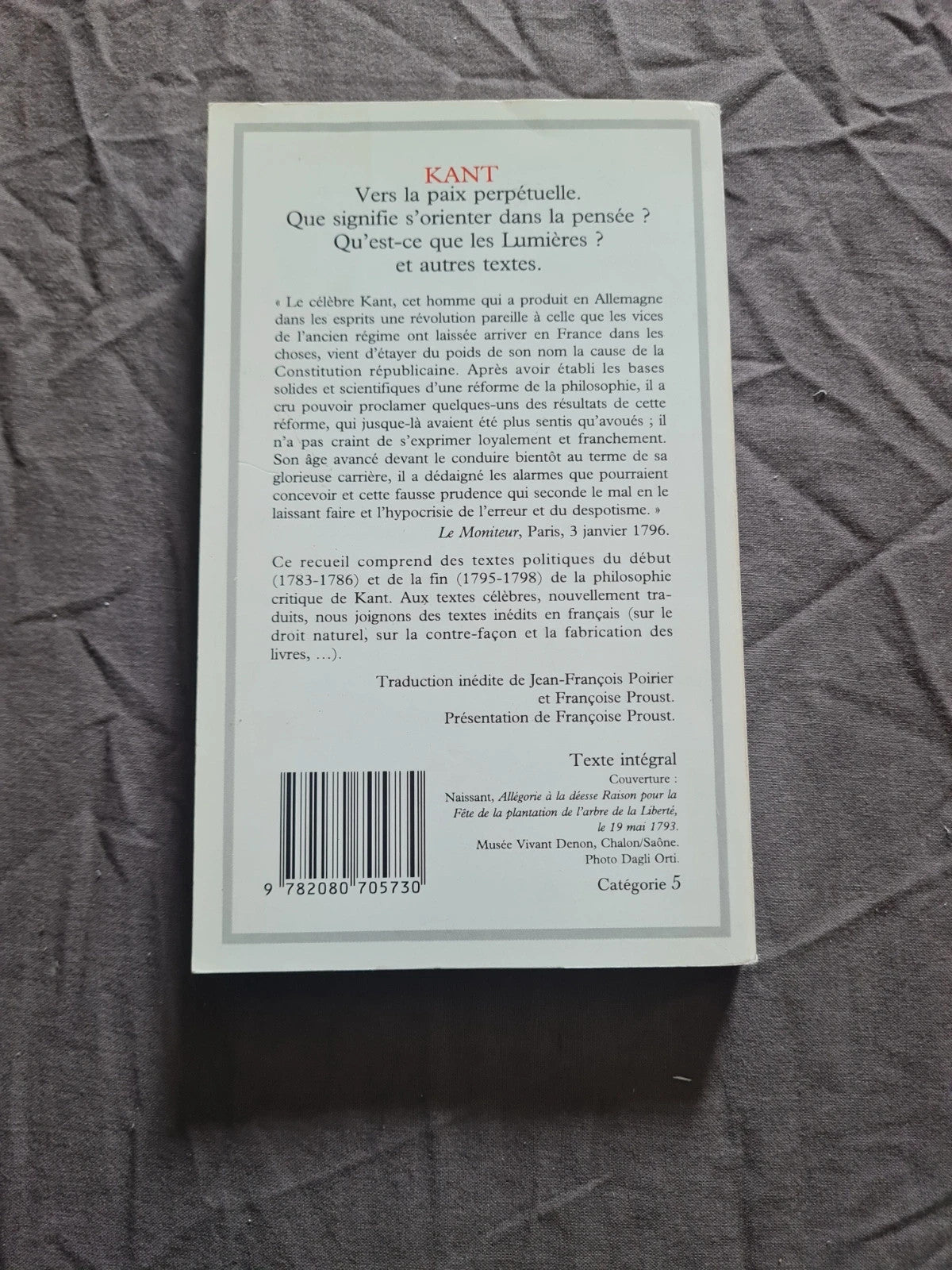 Vers la paix perpetuelle, Kant Emmanuel
