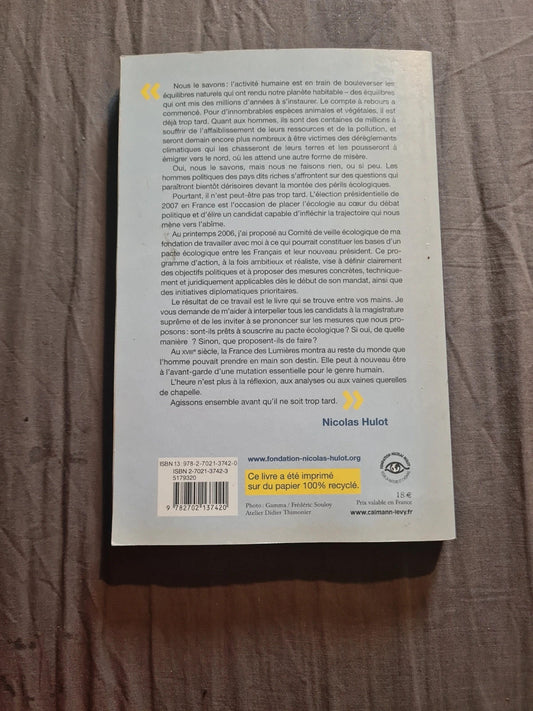 Pour un pacte écologique, Nicolas Hulot