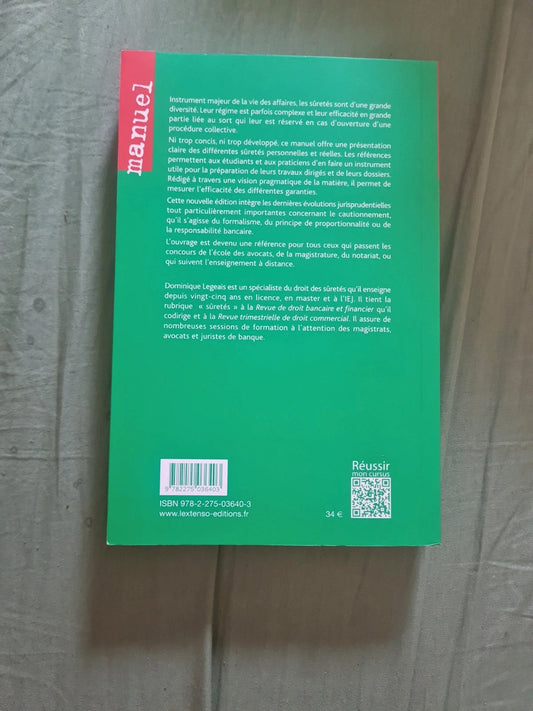 Sûretés et garanties du crédit 9e édition, Dominique Legeais, manuel Lgdj