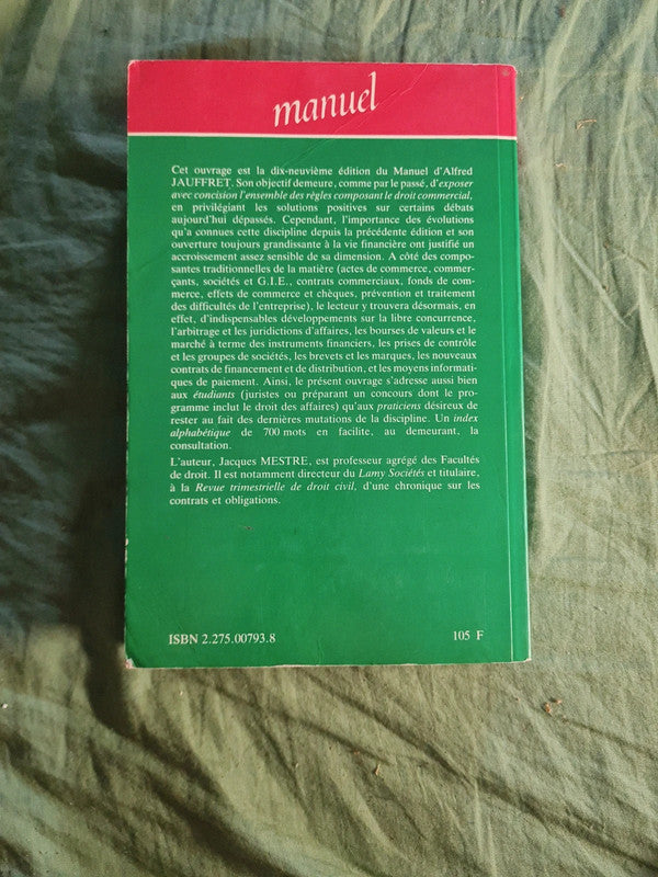 Droit commercial, Alfred Jauffret , Lgdj 1989
