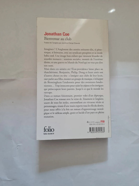 Bienvenue au club, Jonathan Coe