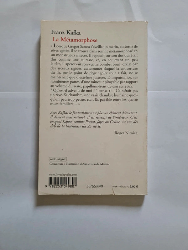 La métamorphose, Franz Kafka