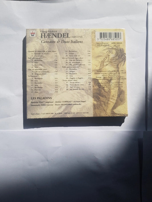 Georg Friedrich Haendel , Cantates & duos italiens, Les paladins sous blister