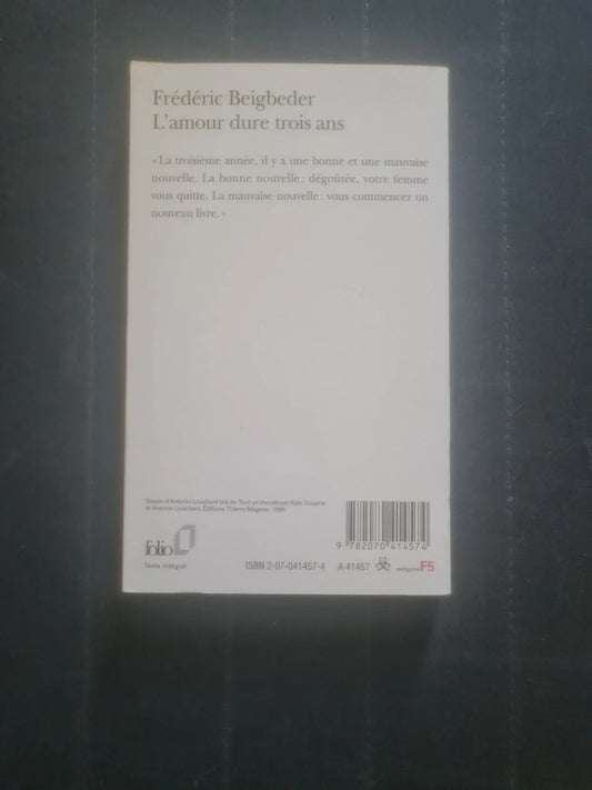 L'amour dure trois ans, Frédéric Beigbeder