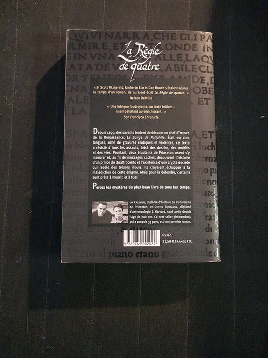 La règle de quatre, Ian Caldwell , Dustin Thomason