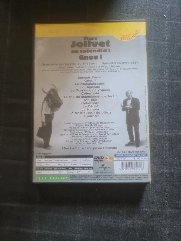 Dvd Marc Jolivet au splendid ! Gnou !