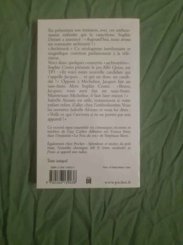 Livre occasion – Ultime chroniques télé, Guy Carlier