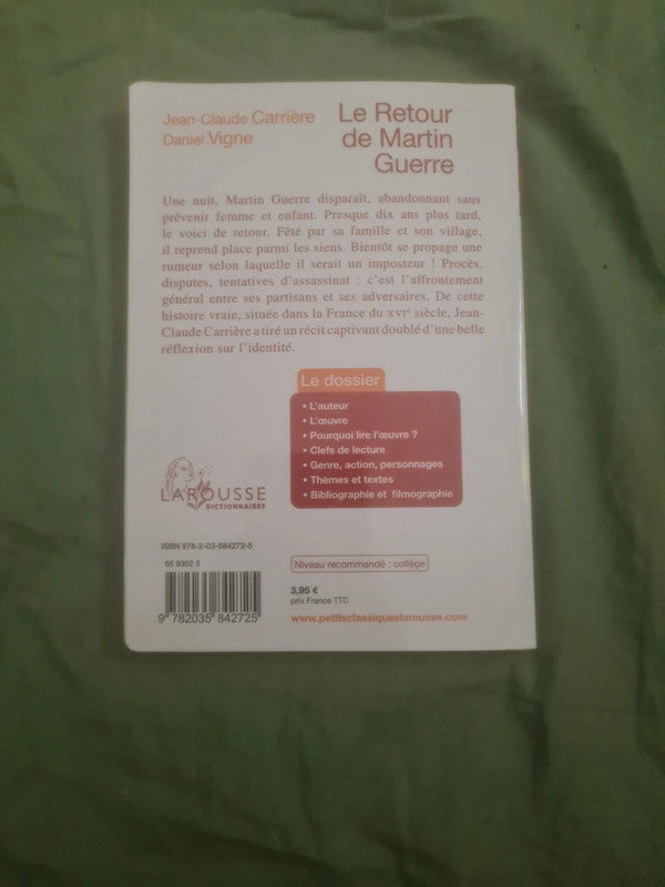 Livre occasion – Le retour de Martin Guerre, Jean-Claude Carrière, Daniel Vigne