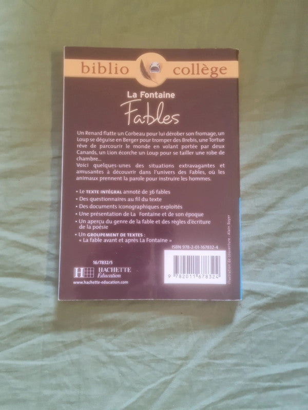 Fables , La fontaine , biblio collège