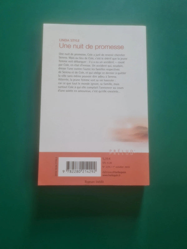 Livre occasion – Une nuit de promesse , Linda Style