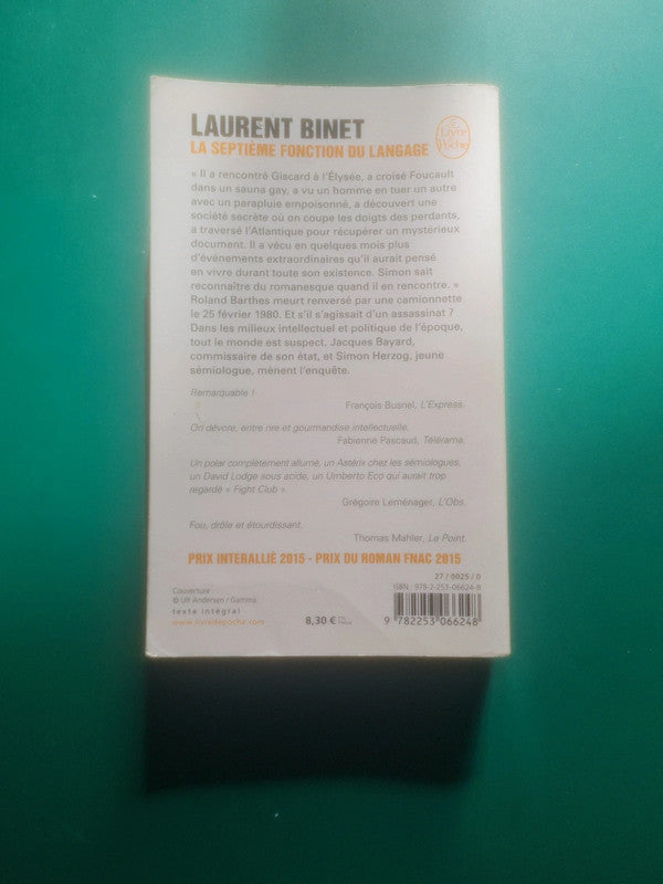 La septième fonction du langage, Laurent Binet