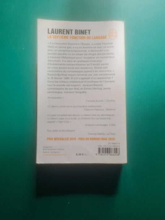 La septième fonction du langage, Laurent Binet