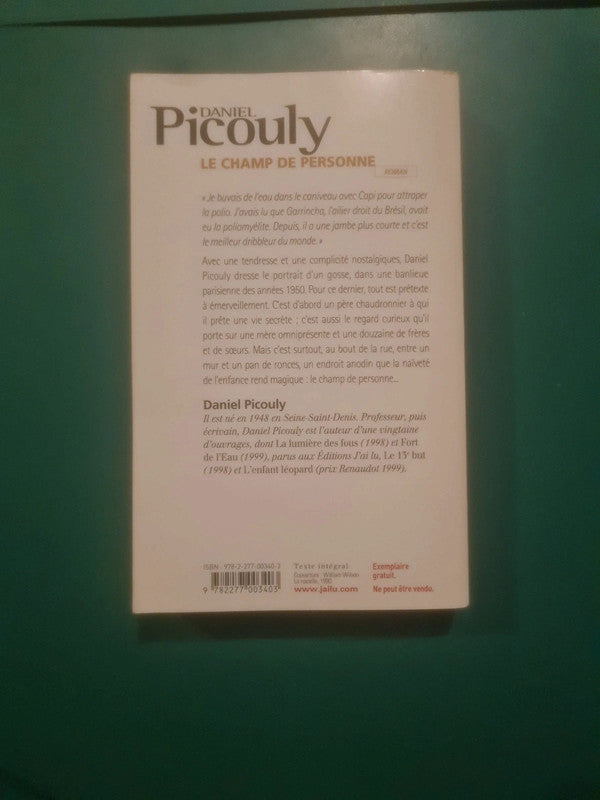 Daniel Picouly : Le champ de personne