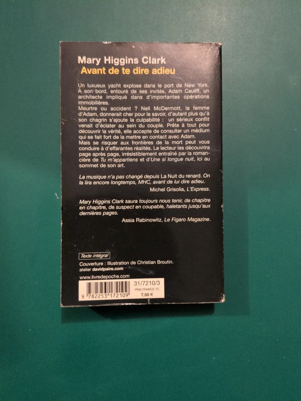 Avant de te dire adieu , Mary Higgins Clark