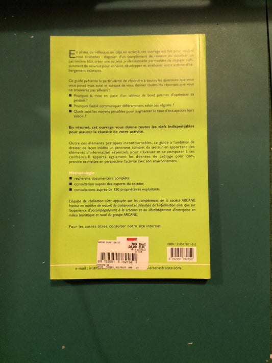 marché, création et gestion d'un gîte rural et d'une chambre d'hôtes