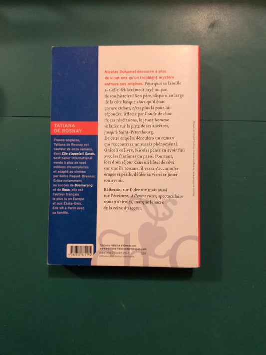 A l'encre russe , Tatiana de Rosnay