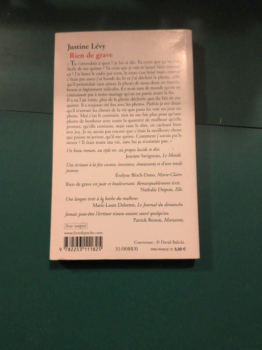 Rien de grave , Justine Lévy