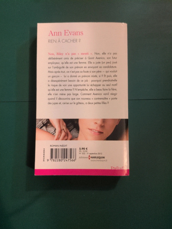 Livre occasion – rien à cacher ? , Ann Evans