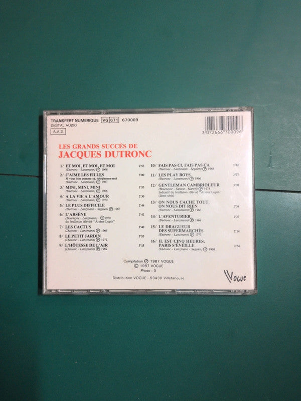 Cd Les grands succès
Jacques Dutron