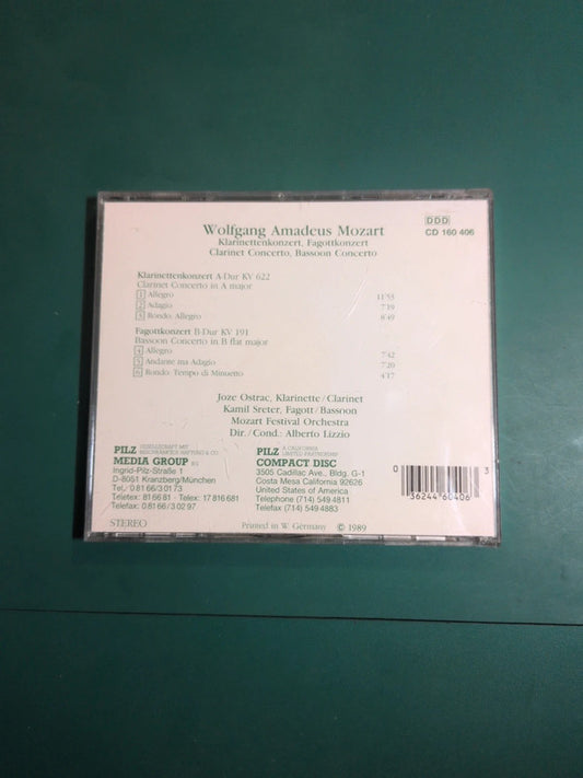 Wolfgang Amadeus Mozart – Concertos pour Clarinette et Basson , Kv622 / Kv191