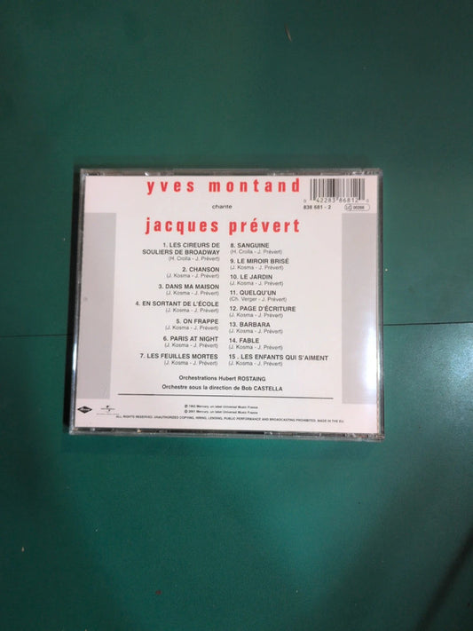 Cd , Yves Montand Chante Jacques Prévert