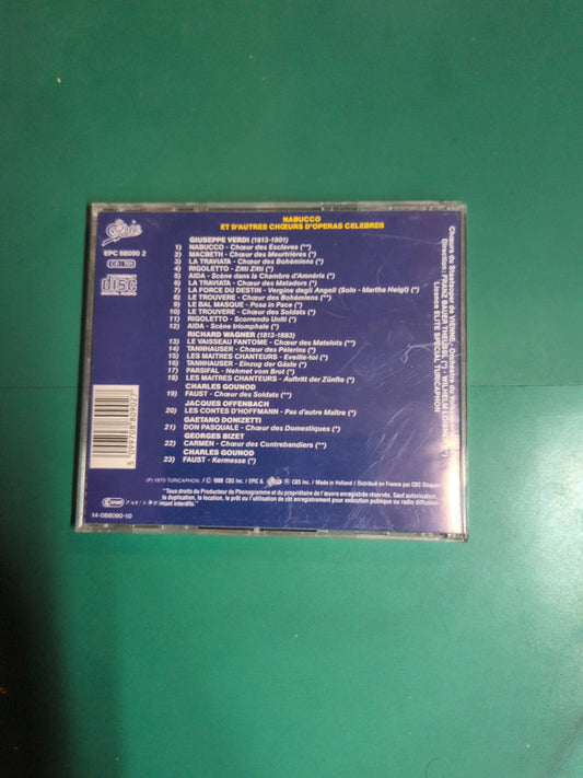 Cd nabucco et d'autres chœeurs d'operas celebres
giuseppe verdi (1813-1901)