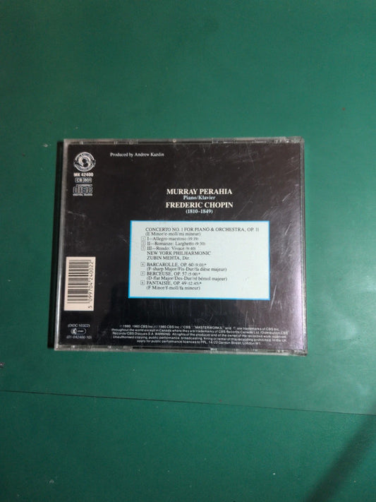 Cd Murray Perahia – Chopin : Piano Concerto n°1 Barcarolle Berceuse Fantaisie