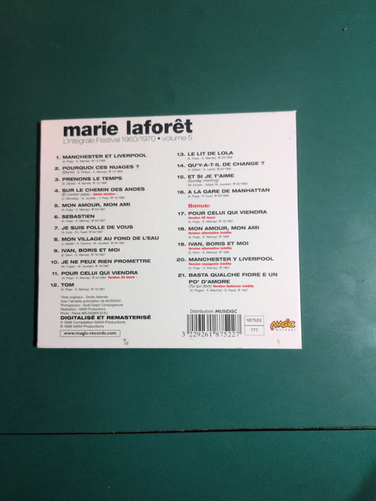 Cd Marie Laforêt – L’Intégrale Festival 1960/1970, Volume 5