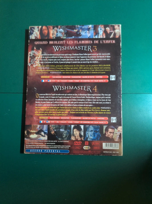 Dvd Wishmaster 3 & 4 de Chris Angel et Alan Smithee