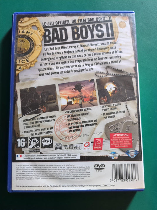 Bad Boys II PS2 PAL - face arrière