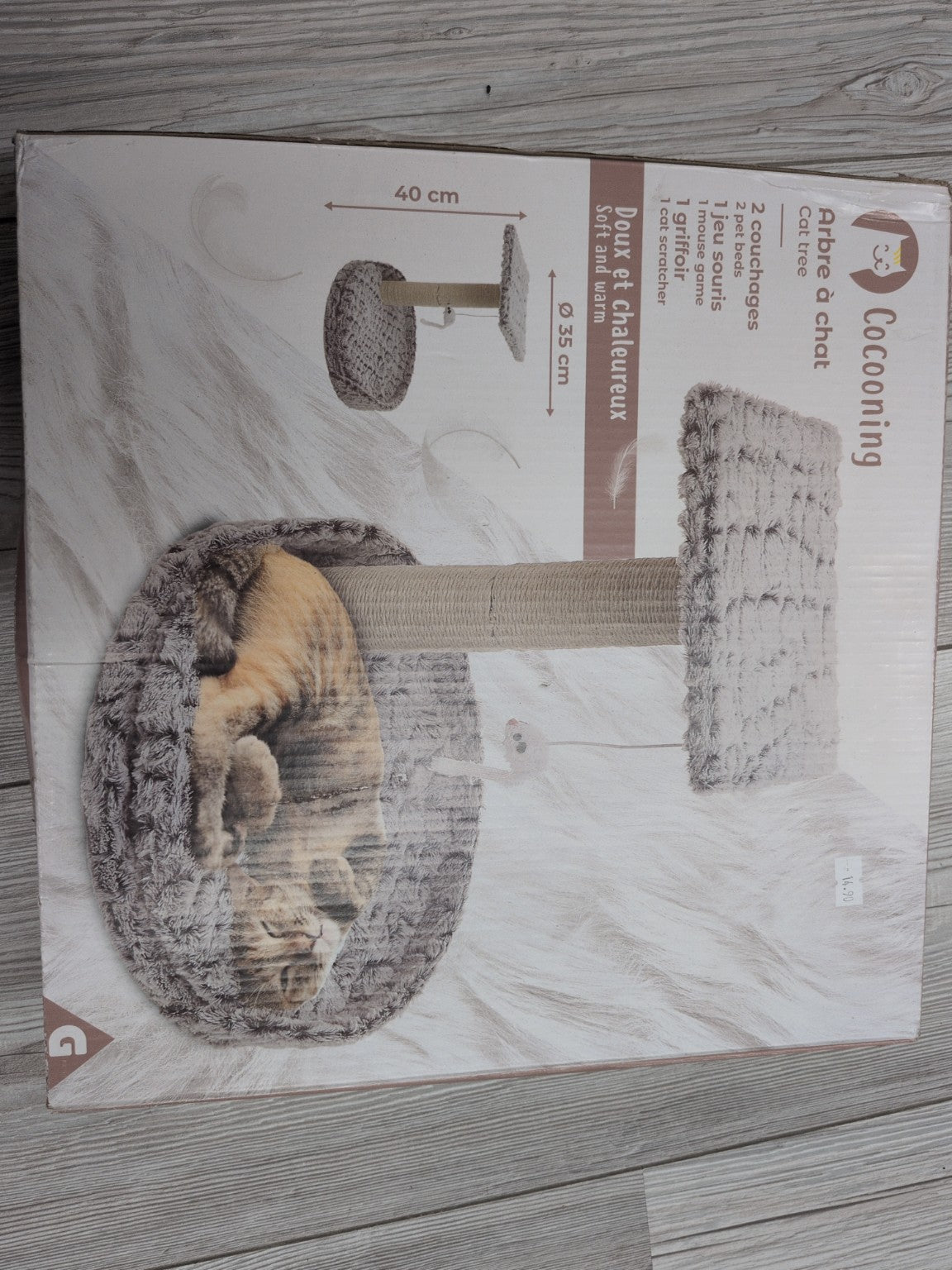 Cocooning arbre à chat doux et chaleureux 40 cm