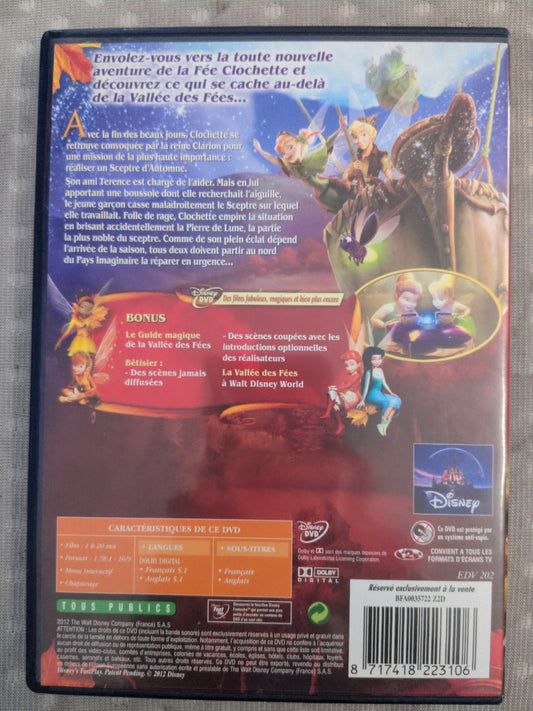 DVD Clochette et la Pierre de Lune - Disney - dos avec résumé et code-barres