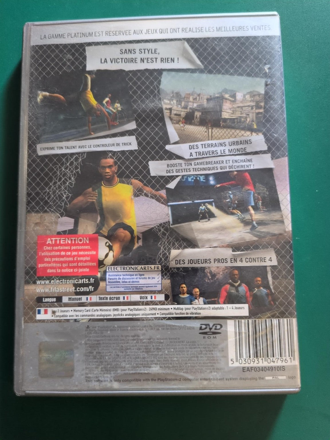 FIFA Street Platinum PlayStation 2 PS2 PAL - face arrière