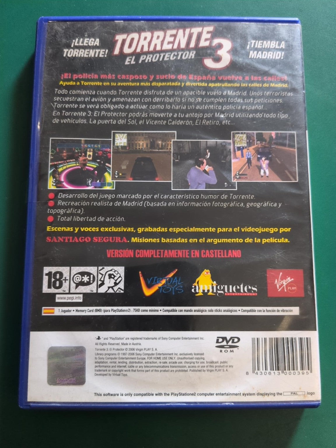 Torrente 3 El Protector PS2 PAL - face arrière