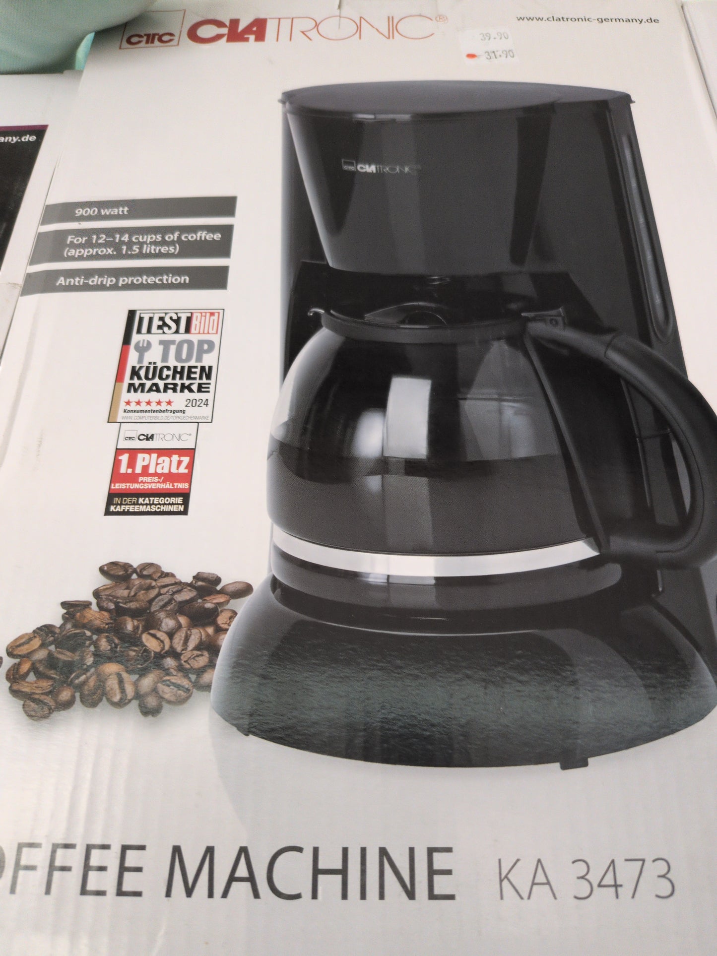 Clatronic KA 3473 - Cafetière filtre noir