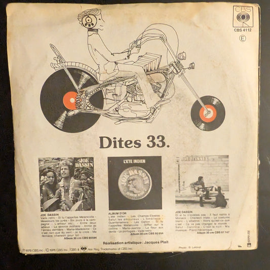 Joe Dassin – Salut / Et Si Tu N'Existais Pas , vinyle 45 tours