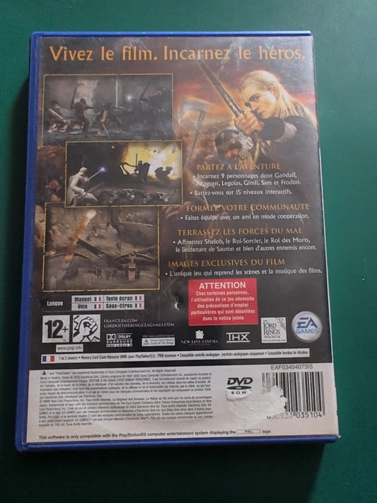Le Seigneur des Anneaux Le Retour du Roi - PlayStation 2 PAL - dos