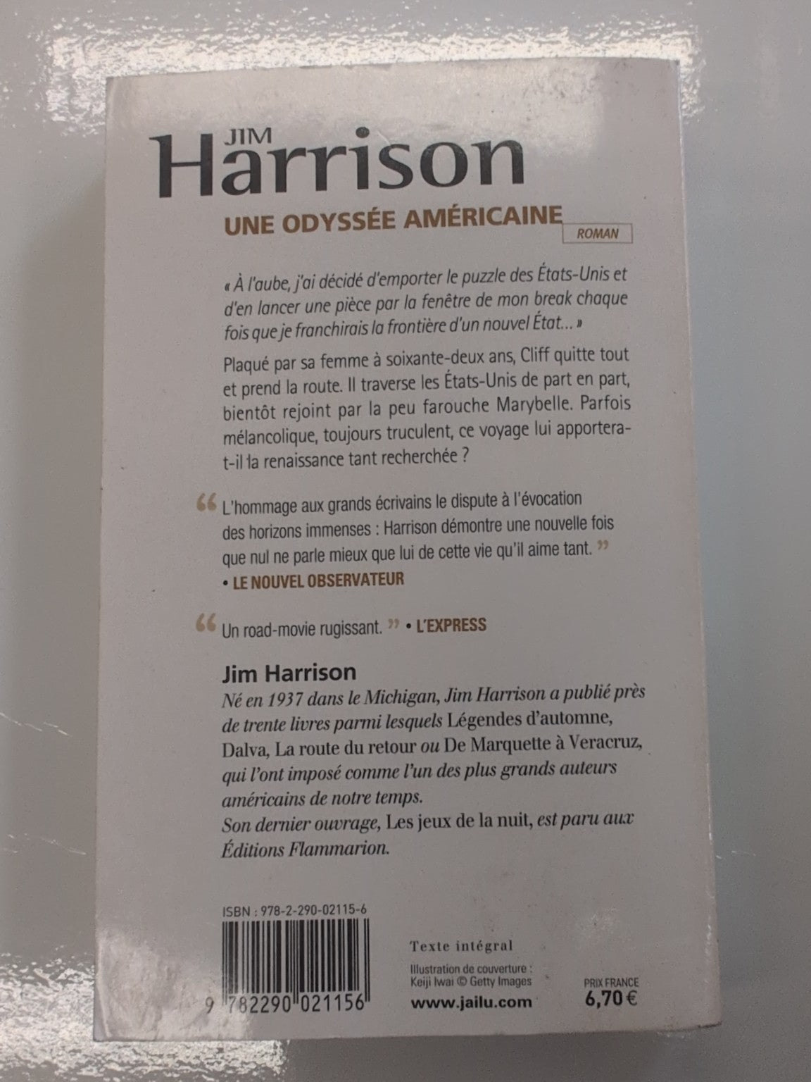 Une odyssée américaine – Jim Harrison – quatrième de couverture