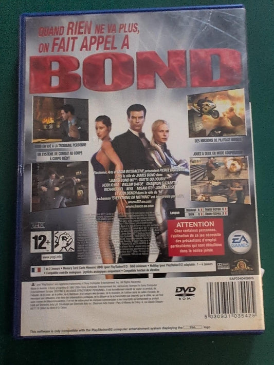 007 Quitte ou Double PlayStation 2 PS2 PAL - face arrière