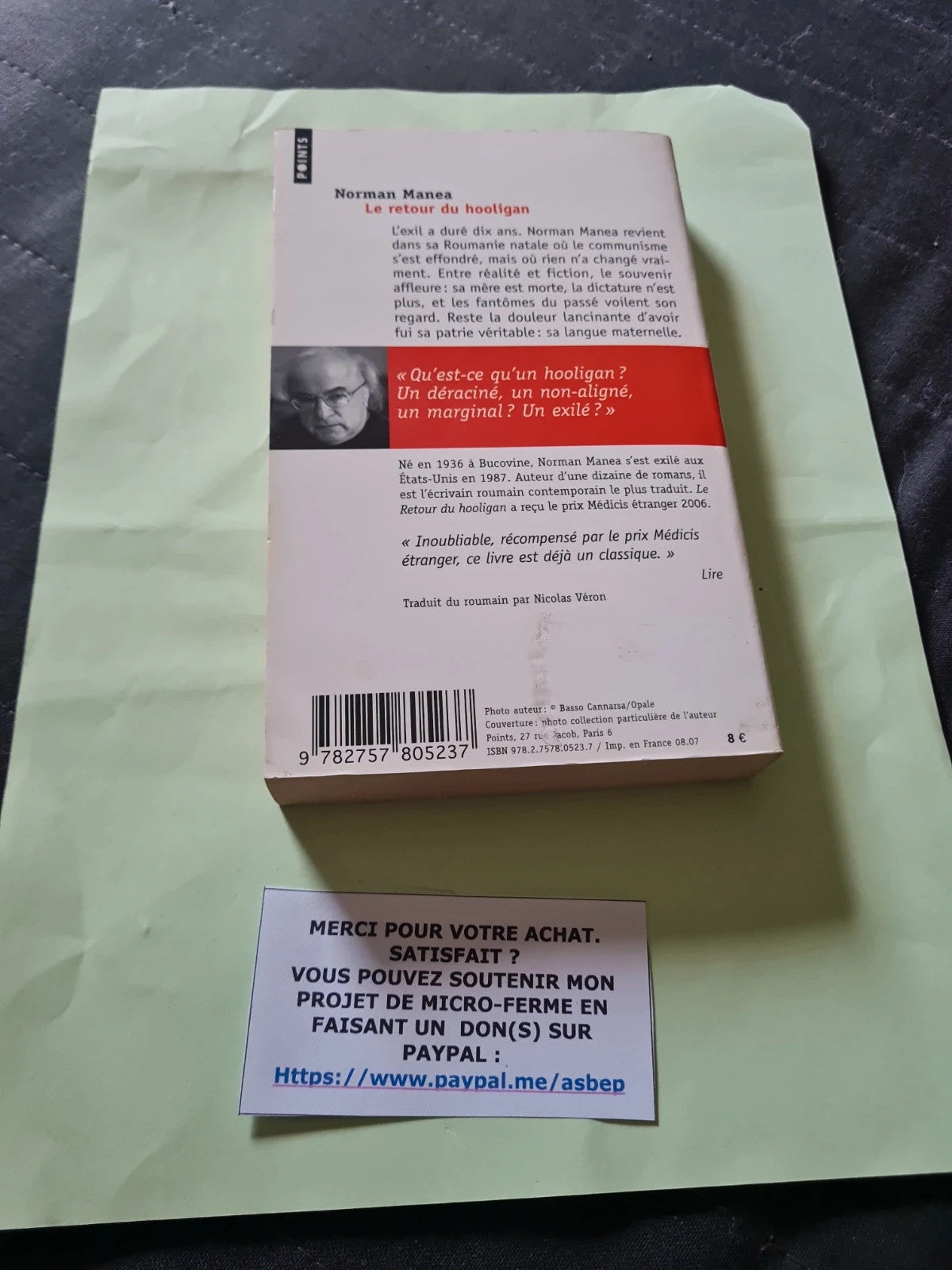 Le Retour Du Hooligan - Une Vie - norman manea