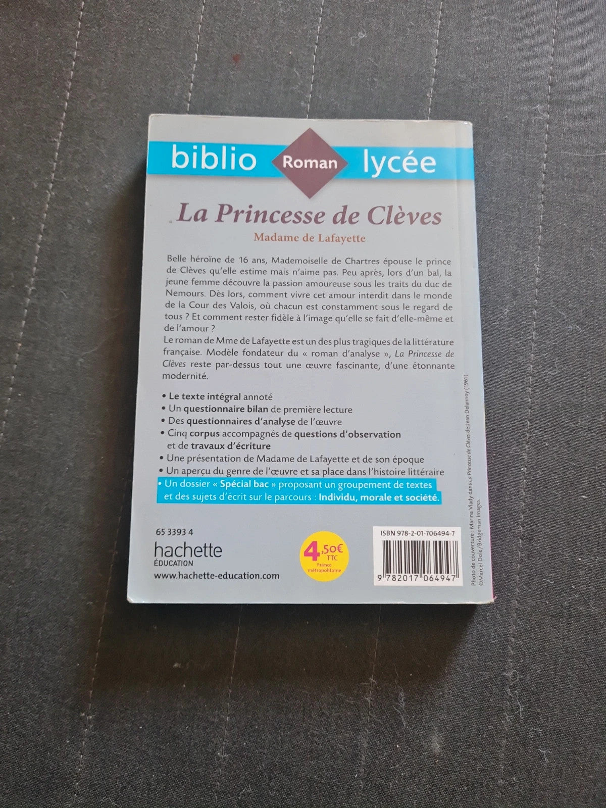 La Princesse De Clèves - Madame de Lafayette - hachette - Bibliolycée 49