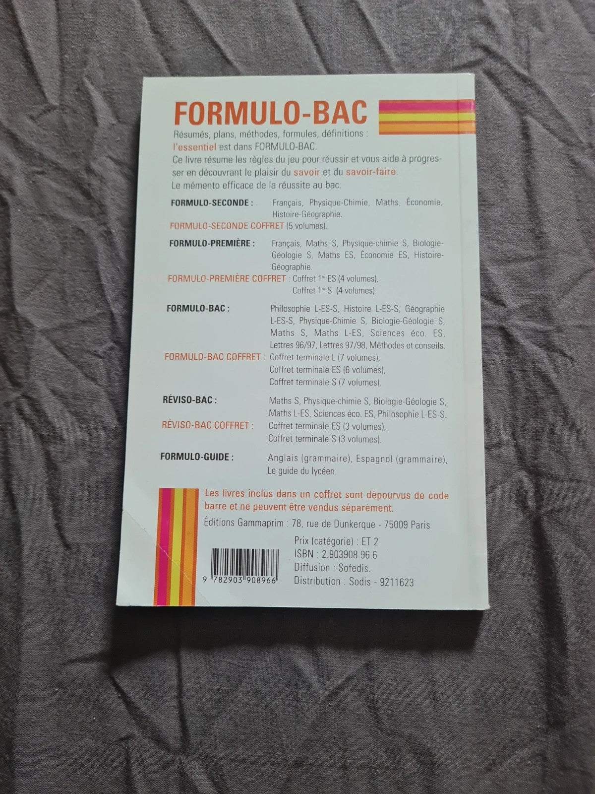 Occasion – Formulo-bac terminal géographie : l , es , s