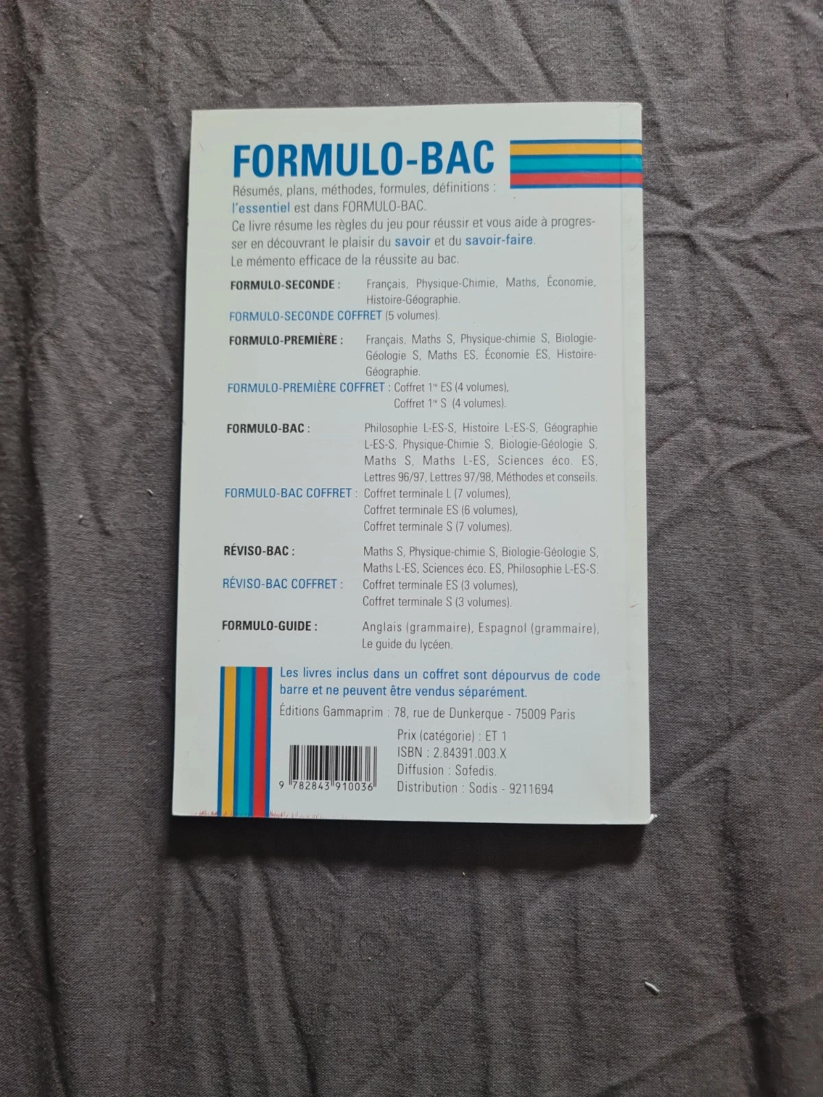 Occasion – Formulo-bac terminal : L , ES , S , méthode et conseils