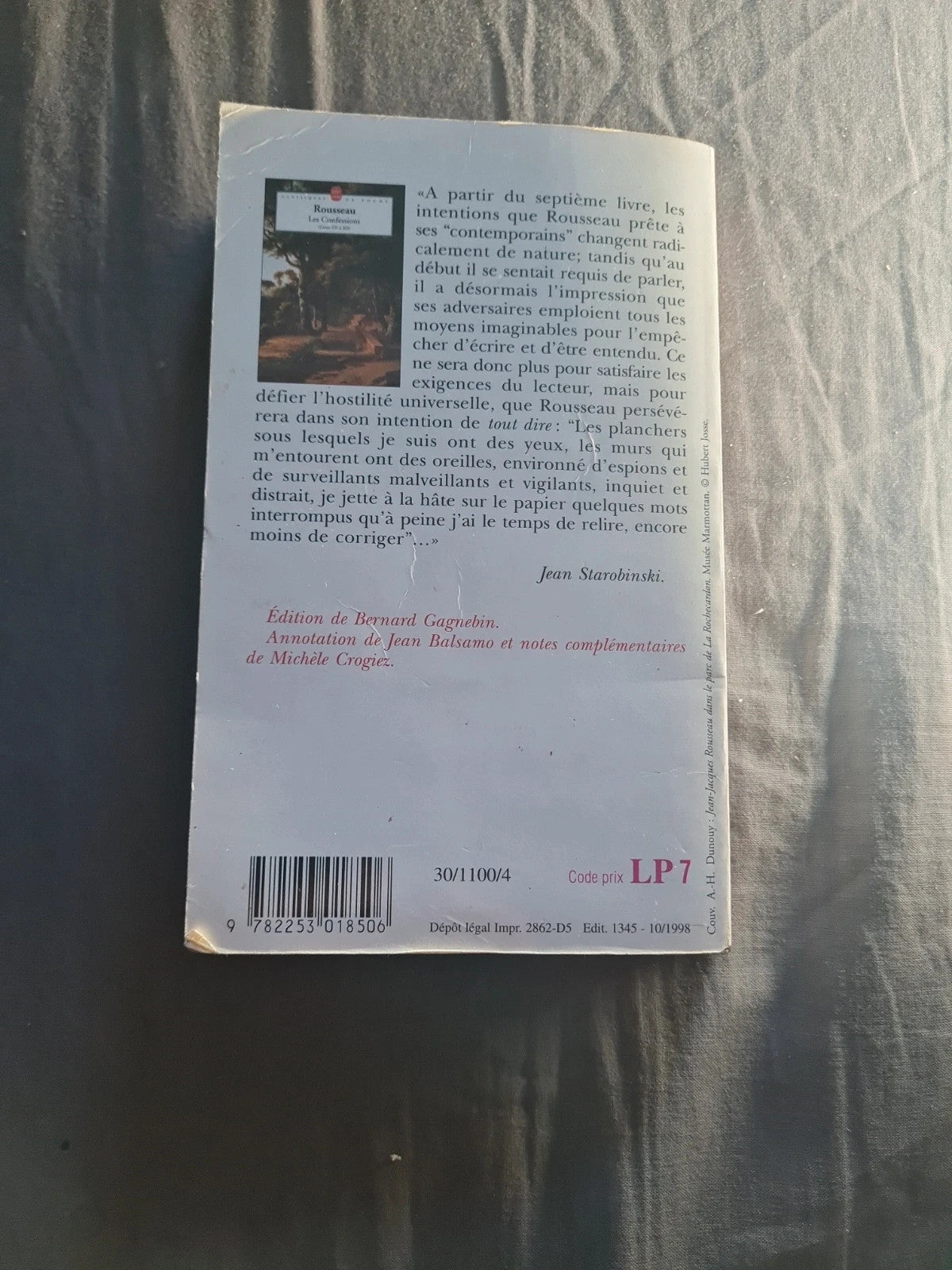 Rousseau , les confessions ( livre 7 à 12)