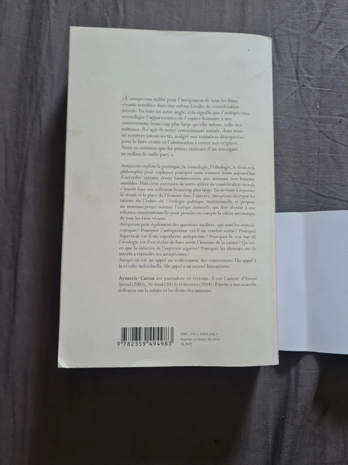 Antispéciste,  Aymeric Caron