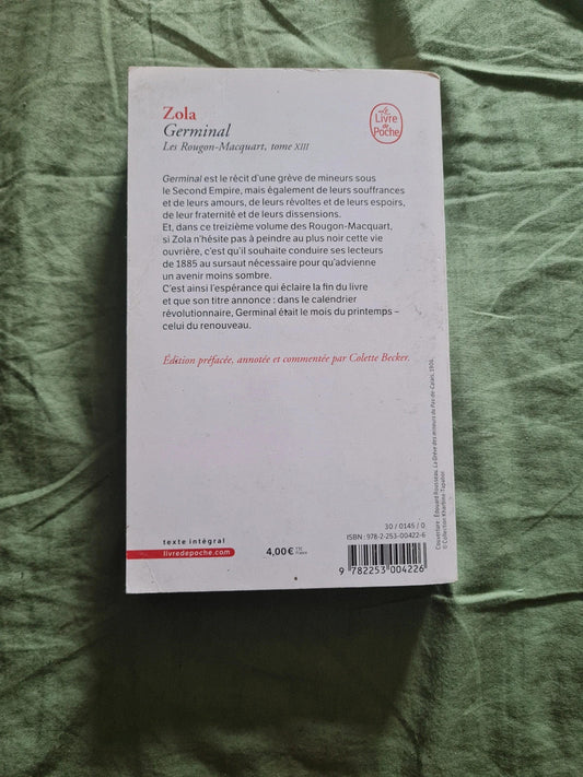 Zola Germinal , les Rougon Macquart , tome 13